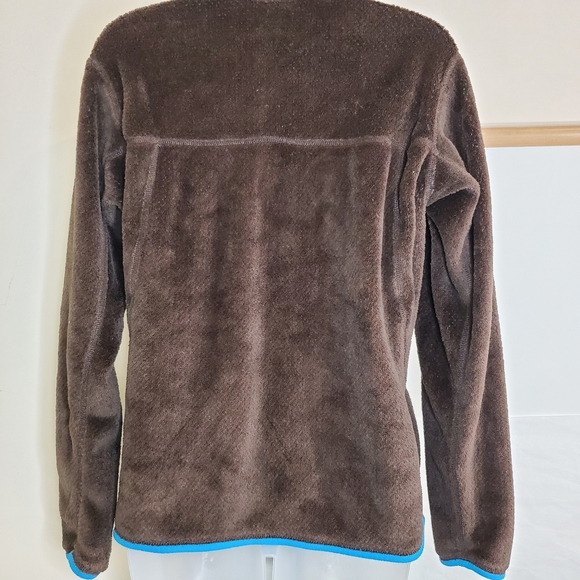 Patagonia Brown Blue Trim Retool Snap T Pullover Fleece Jacket Women's Medium - Picture 2 of 5